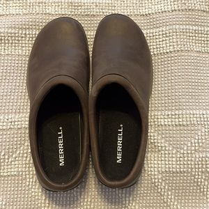 Merrell—Brown slip on leather shoes